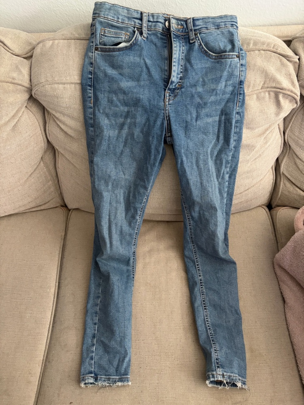 Topshop Jamie Light Blue Skinny Jeans - Stretch Denim